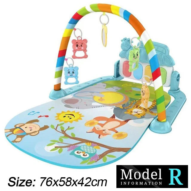 Baby Fitness Play Gym with Piano & Crawling Mat 0-36M