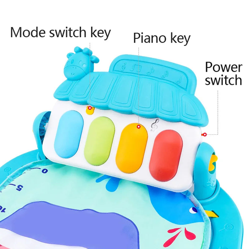 Baby Fitness Play Gym with Piano & Crawling Mat 0-36M