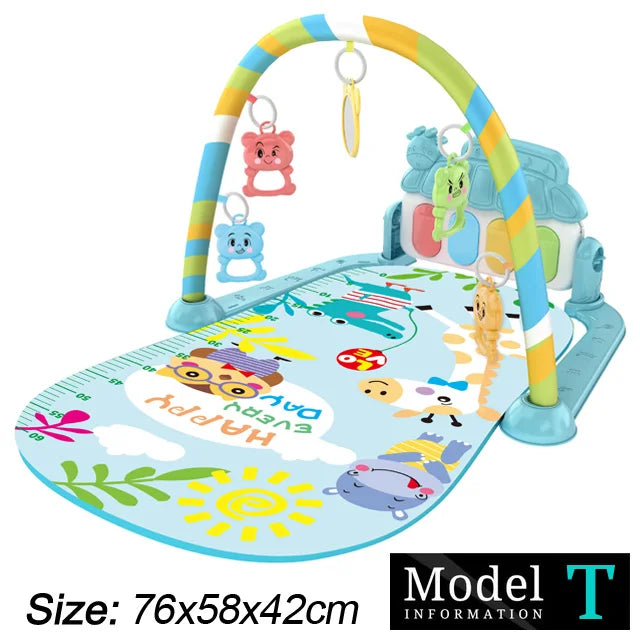 Baby Fitness Play Gym with Piano & Crawling Mat 0-36M