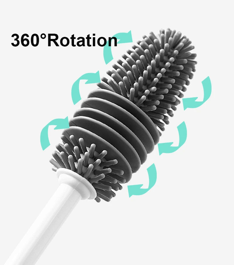 Baby Bottle Brush 360° Rotation Silicone Cleaning Tool