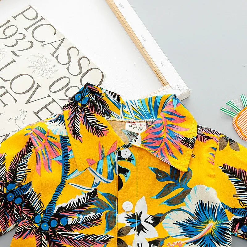 Baby Boy Beach Shirt & Shorts Summer Outfit Set 0-5Y