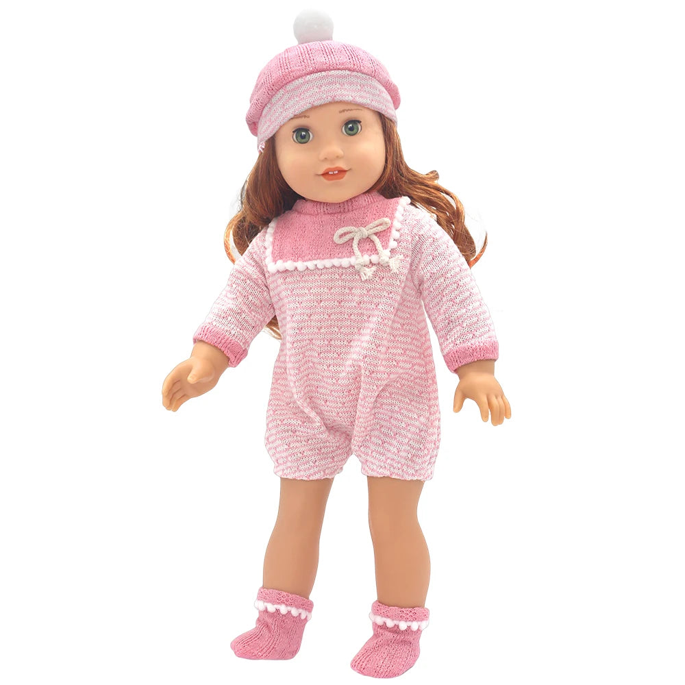 Baby Doll Outfits Set with Shoes for 13-18 Inch Dolls