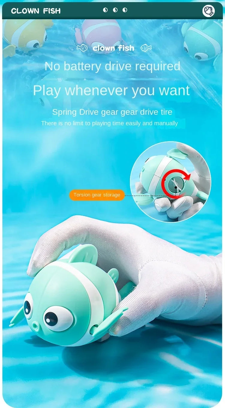 Wind-Up Swimming Fish Clockwork Bath Toy for Toddlers