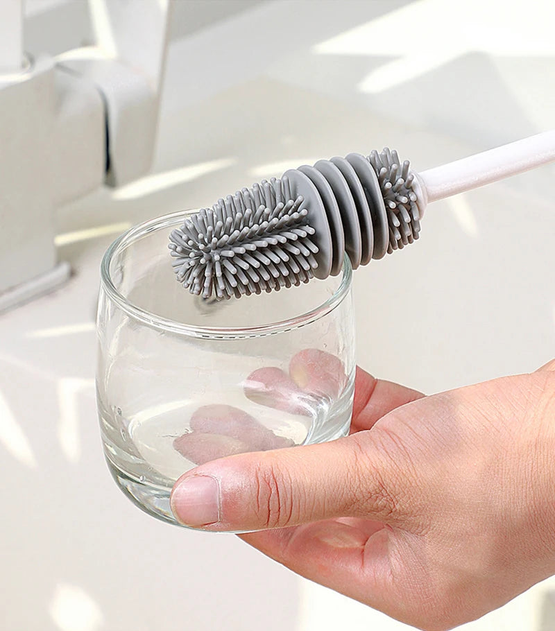 Baby Bottle Brush 360° Rotation Silicone Cleaning Tool