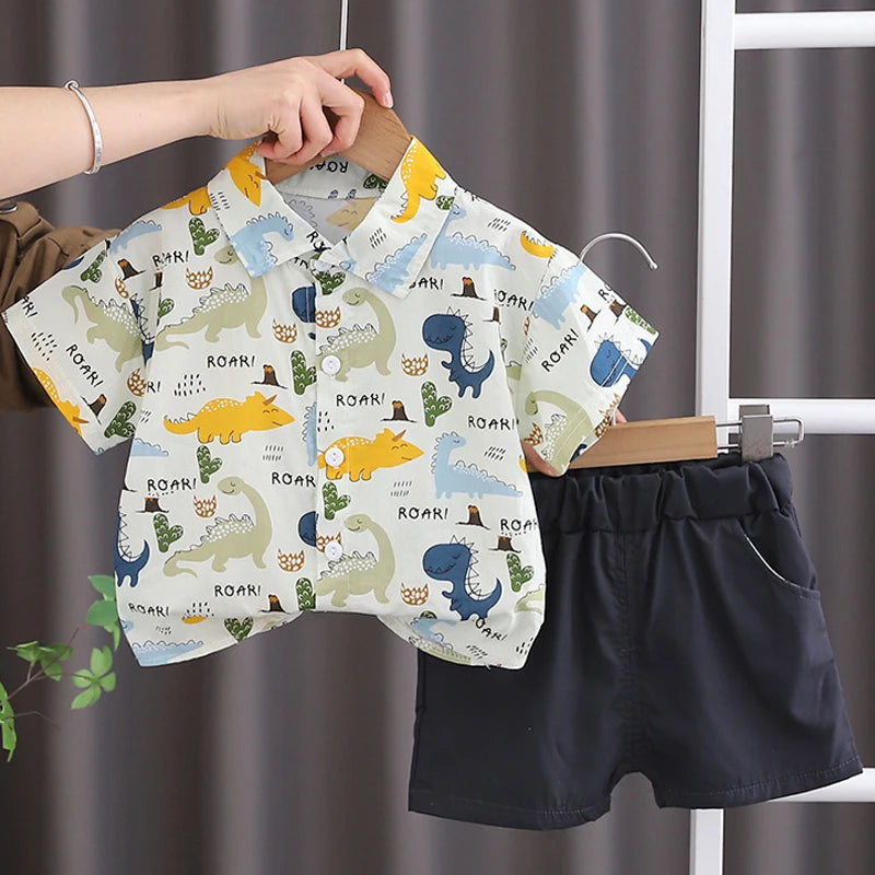 Baby Boy Summer T-Shirt & Shorts Cartoon Outfit Set
