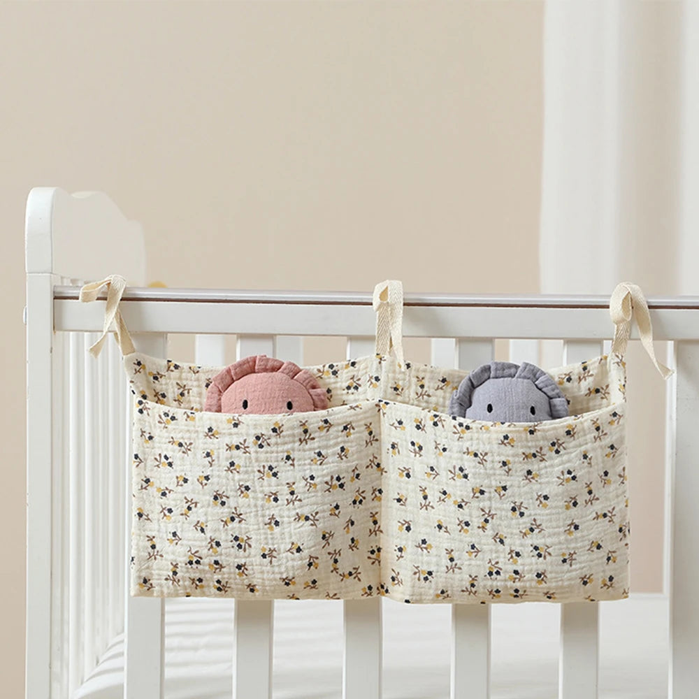 Baby Nursery Crib Organizer Caddy with 2 Pockets