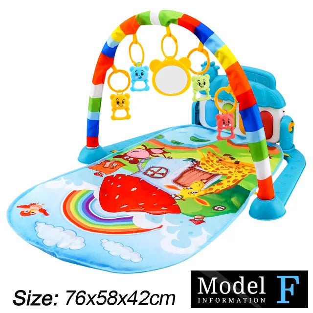 Baby Fitness Play Gym with Piano & Crawling Mat 0-36M