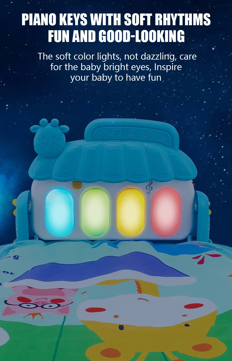 Baby Fitness Play Gym with Piano & Crawling Mat 0-36M