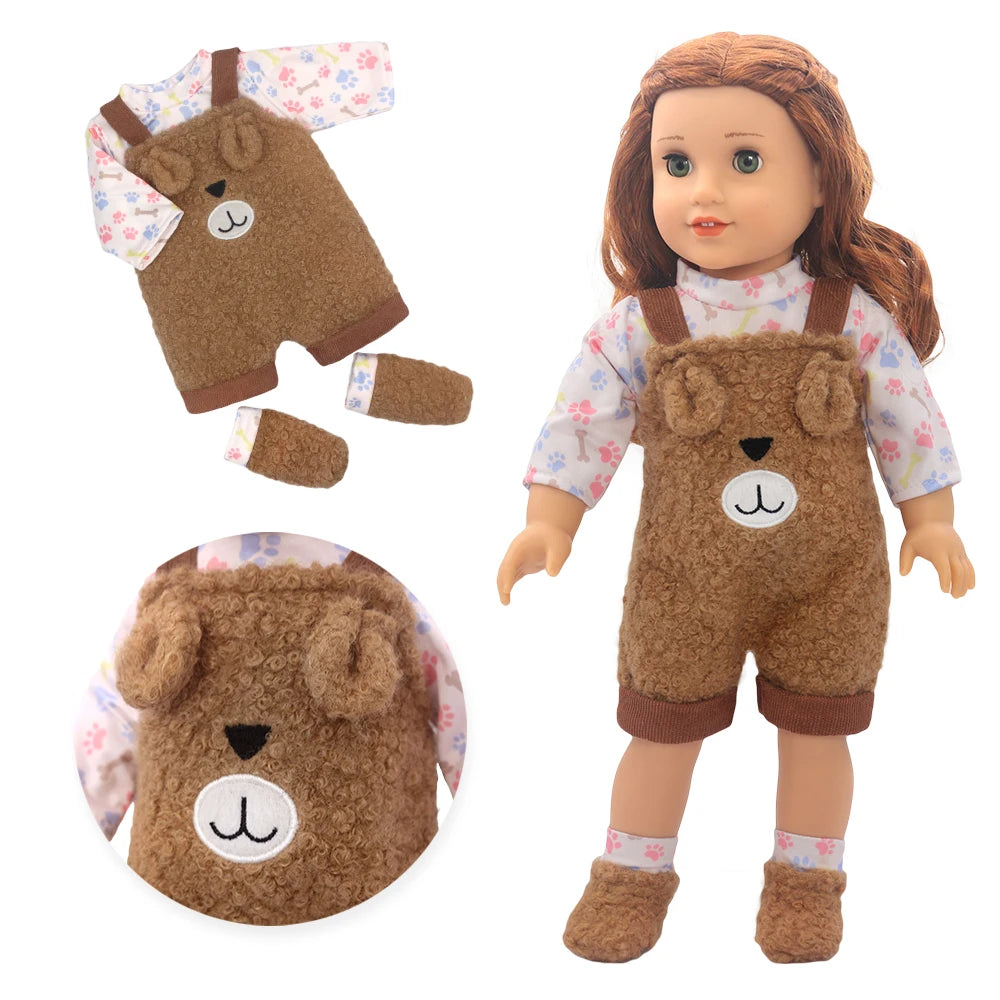 Baby Doll Outfits Set with Shoes for 13-18 Inch Dolls