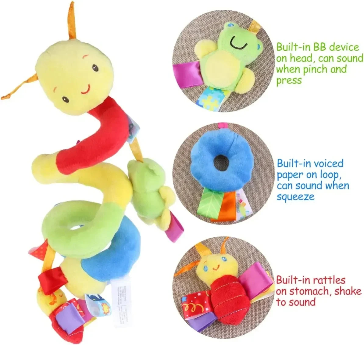 Baby Crib Hanging Rattle Toys with Stroller Spiral Mobile