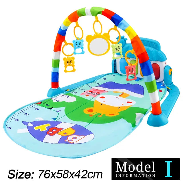 Baby Fitness Play Gym with Piano & Crawling Mat 0-36M