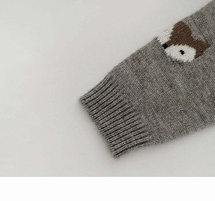 Baby Boy & Girl Cartoon Knit Jumpsuit Autumn Winter Climbing Clothes