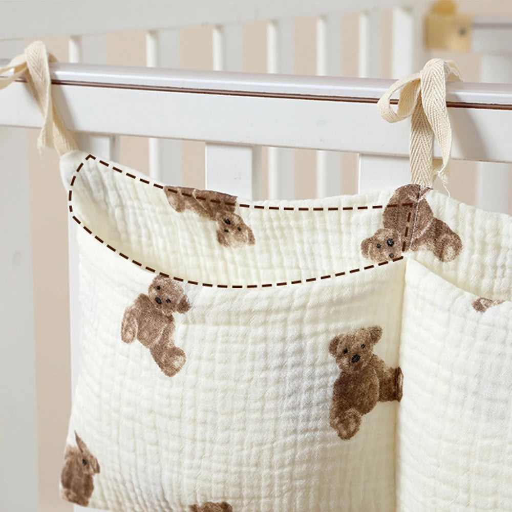 Baby Nursery Crib Organizer Caddy with 2 Pockets