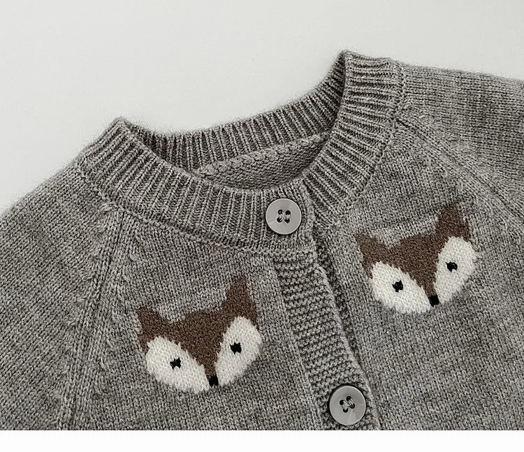 Baby Boy & Girl Cartoon Knit Jumpsuit Autumn Winter Climbing Clothes