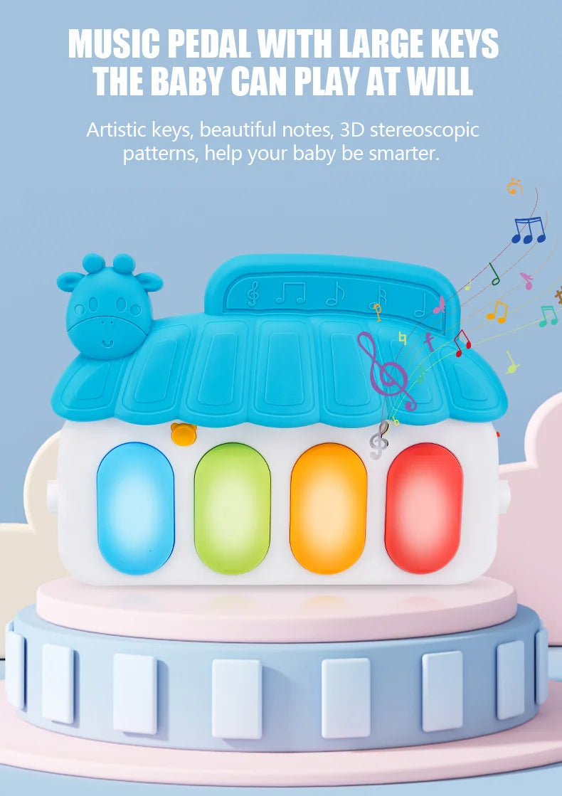 Baby Fitness Play Gym with Piano & Crawling Mat 0-36M