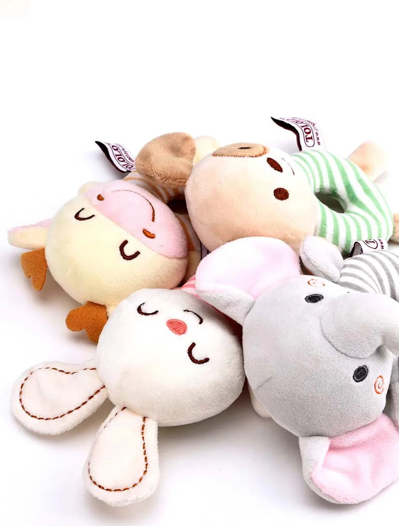 Baby Rattle Toys Cartoon Animals Plush for Newborns