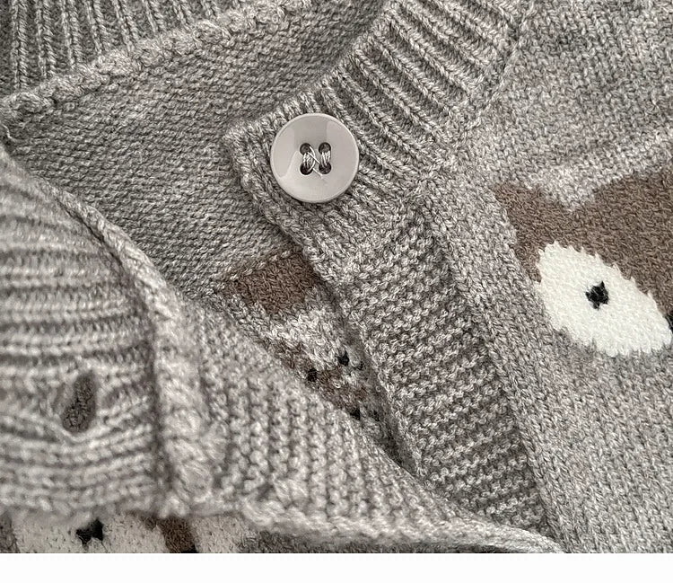 Baby Boy & Girl Cartoon Knit Jumpsuit Autumn Winter Climbing Clothes