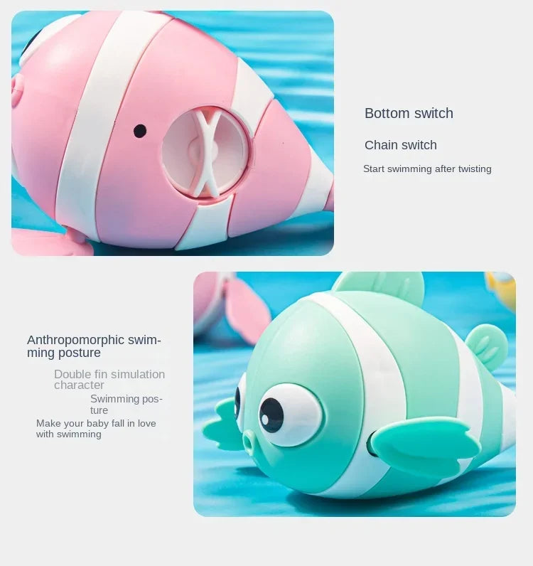 Wind-Up Swimming Fish Clockwork Bath Toy for Toddlers