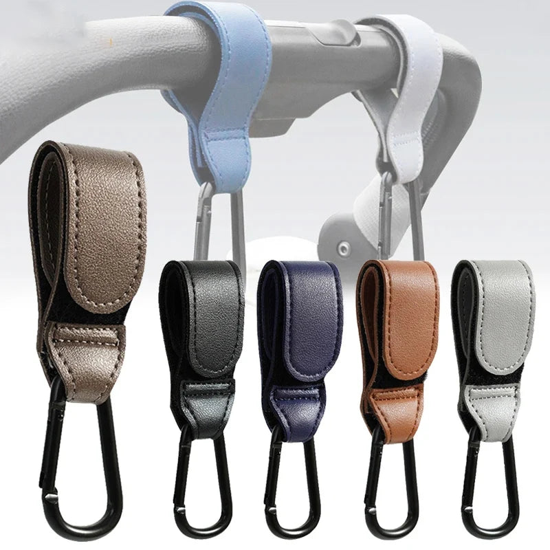 Stroller Hook PU Leather Pram Bag Hanger Organizer