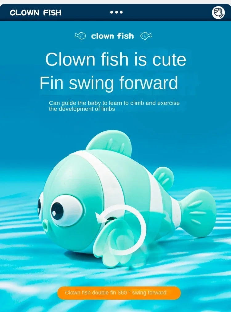 Wind-Up Swimming Fish Clockwork Bath Toy for Toddlers