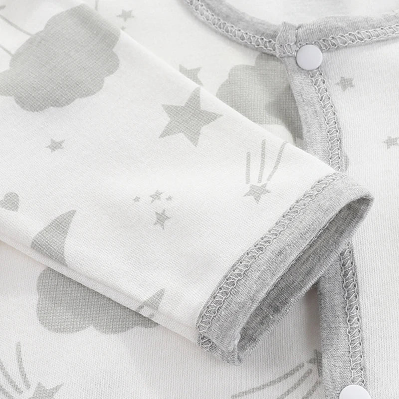 Newborn Baby Bodysuit Romper | Soft Cartoon Print 0-9M