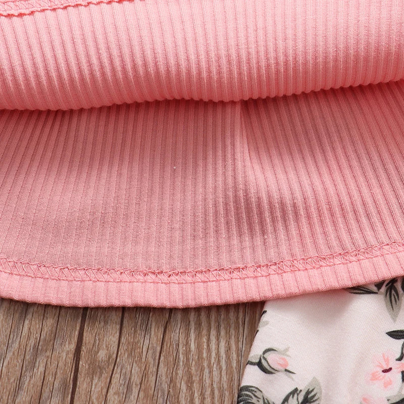 Newborn Baby Girl Knit Long Sleeve Top & Floral Pants Set