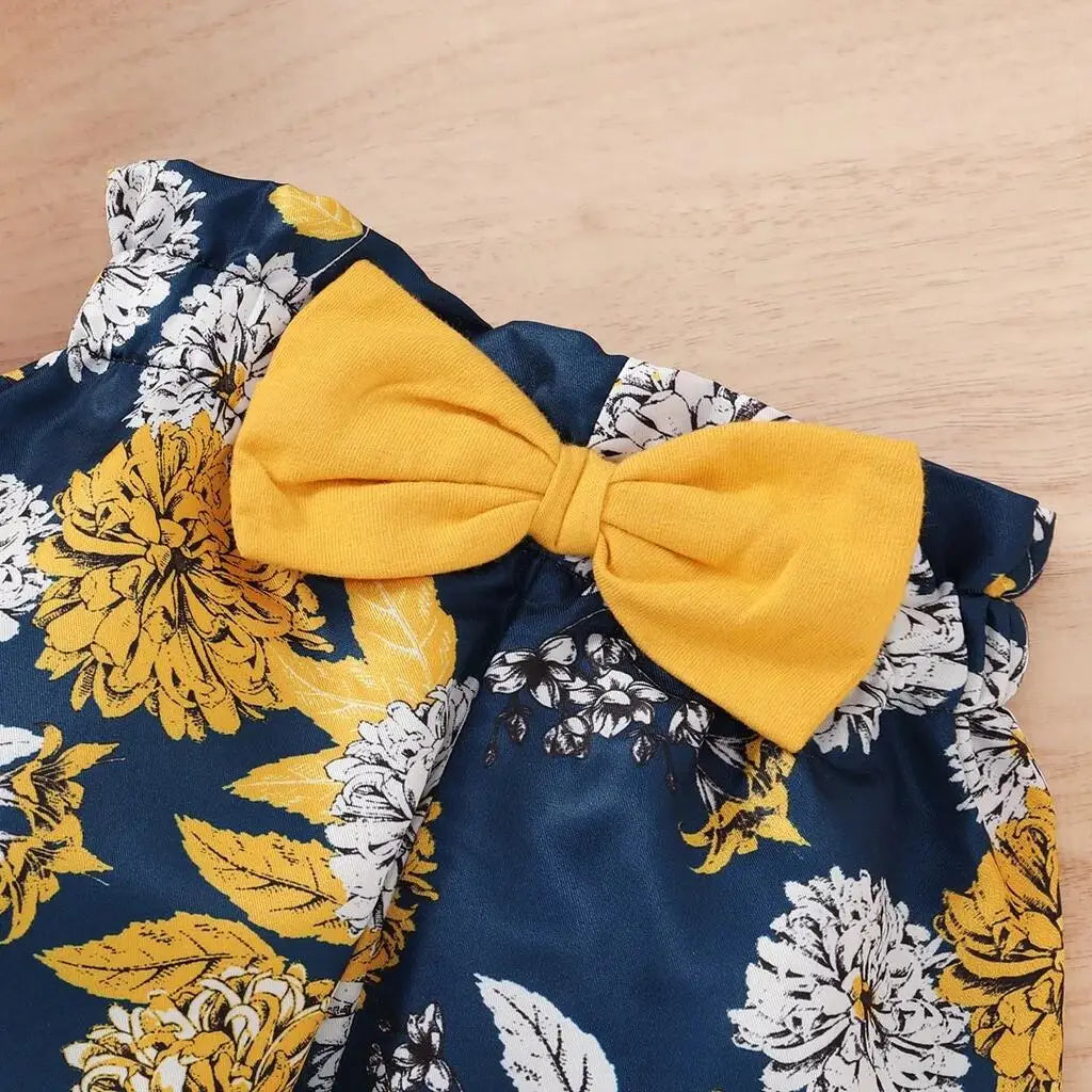 Newborn Baby Girl Bodysuit, Floral Pants & Headband Set