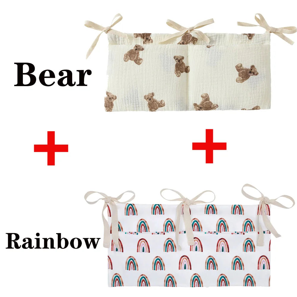 Baby Nursery Crib Organizer Caddy with 2 Pockets