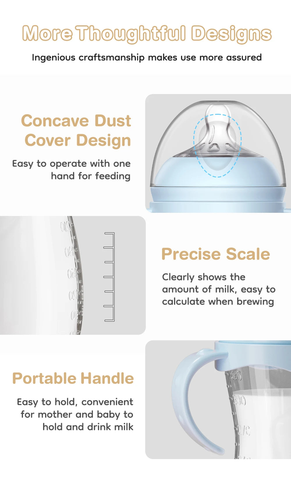 BPA-Free Baby PP Bottle with Handle 150/240/330ML