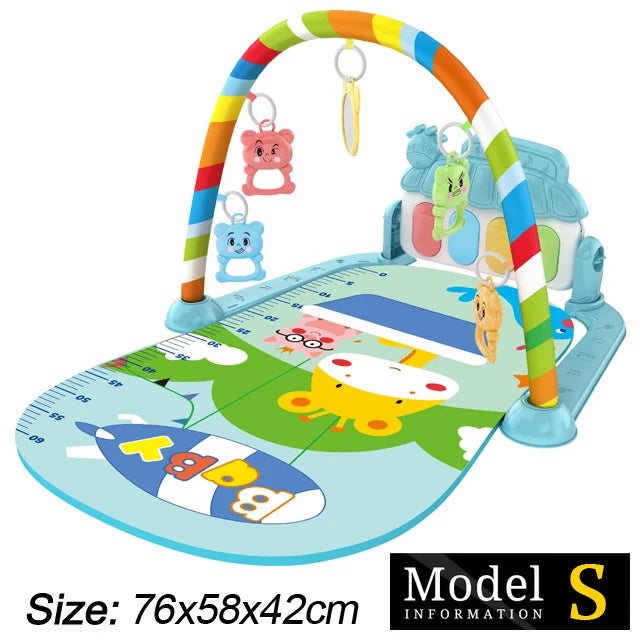 Baby Fitness Play Gym with Piano & Crawling Mat 0-36M