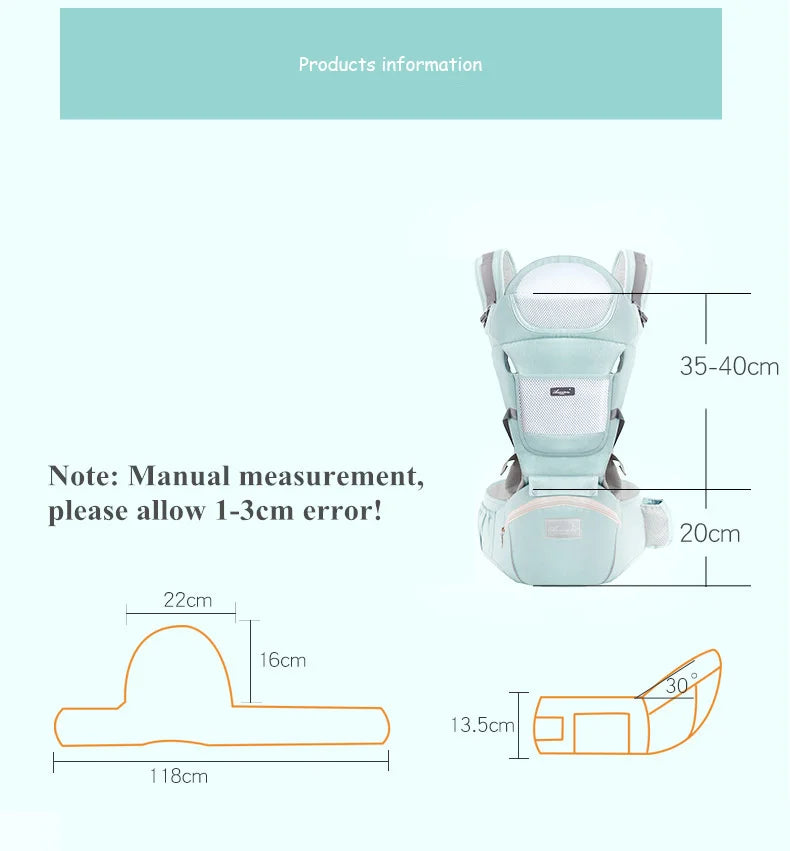 Ergonomic Baby Carrier with Hipseat | Front-Facing & Kangaroo Carry