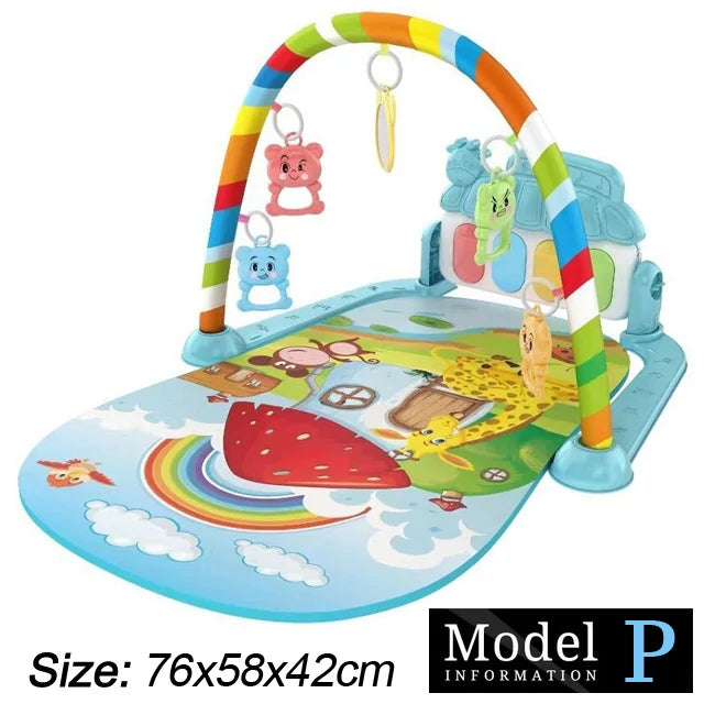 Baby Fitness Play Gym with Piano & Crawling Mat 0-36M