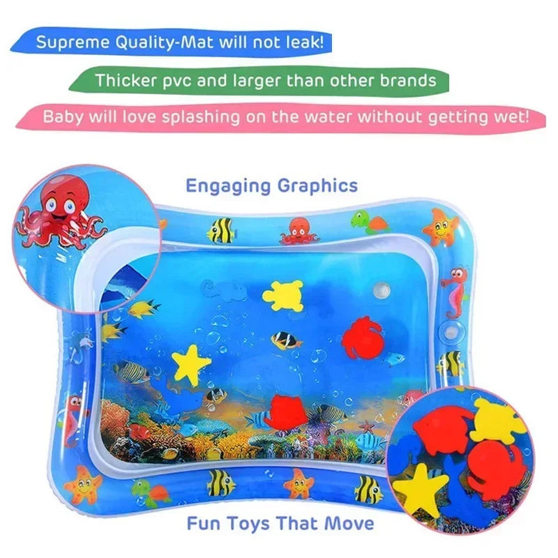 Inflatable Tummy Time Water Play Mat for Infants