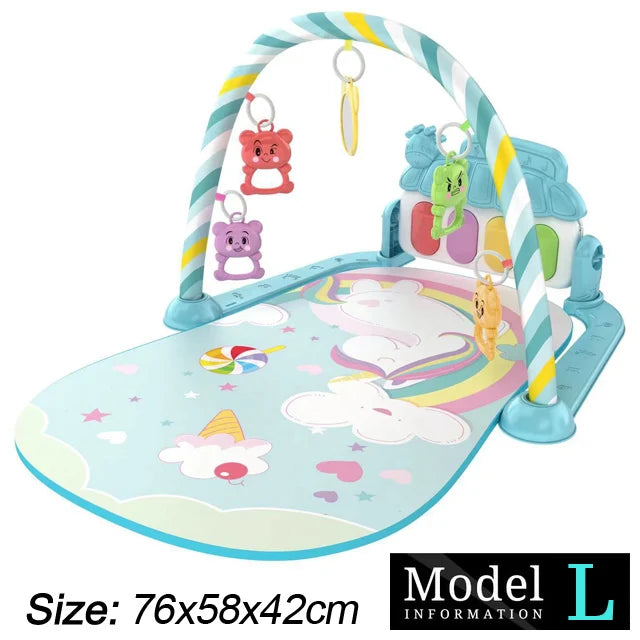 Baby Fitness Play Gym with Piano & Crawling Mat 0-36M