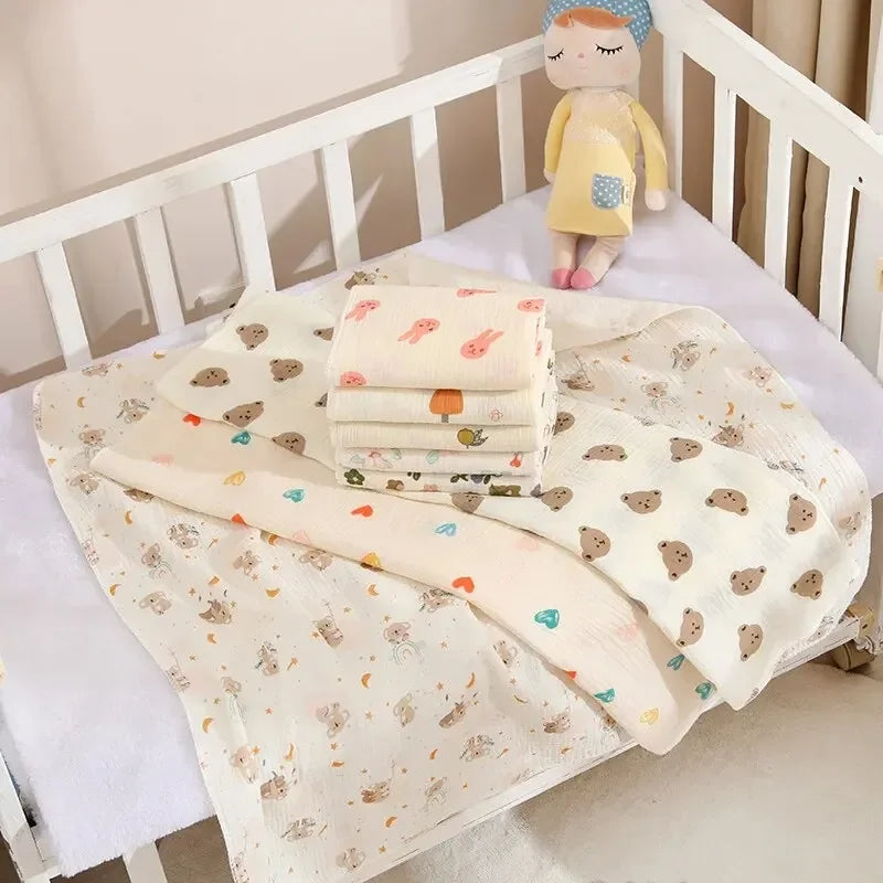 Cotton Muslin Swaddle Blanket 80x80cm for Newborns