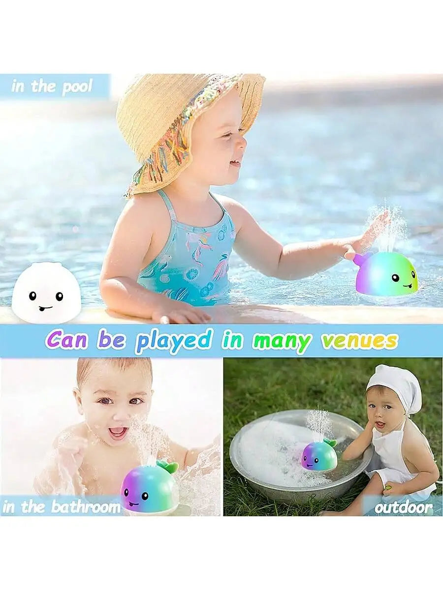 Light-Up Whale Sprinkler Bath Toy for Kids 6-36M