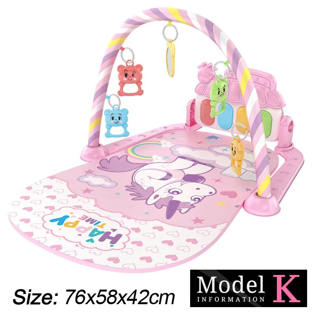 Baby Fitness Play Gym with Piano & Crawling Mat 0-36M