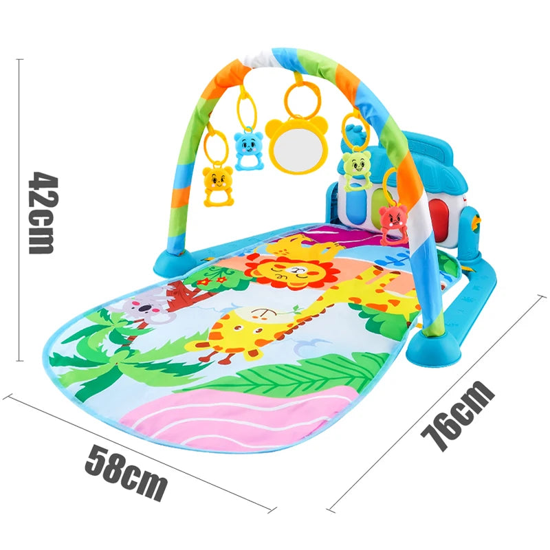 Baby Fitness Play Gym with Piano & Crawling Mat 0-36M