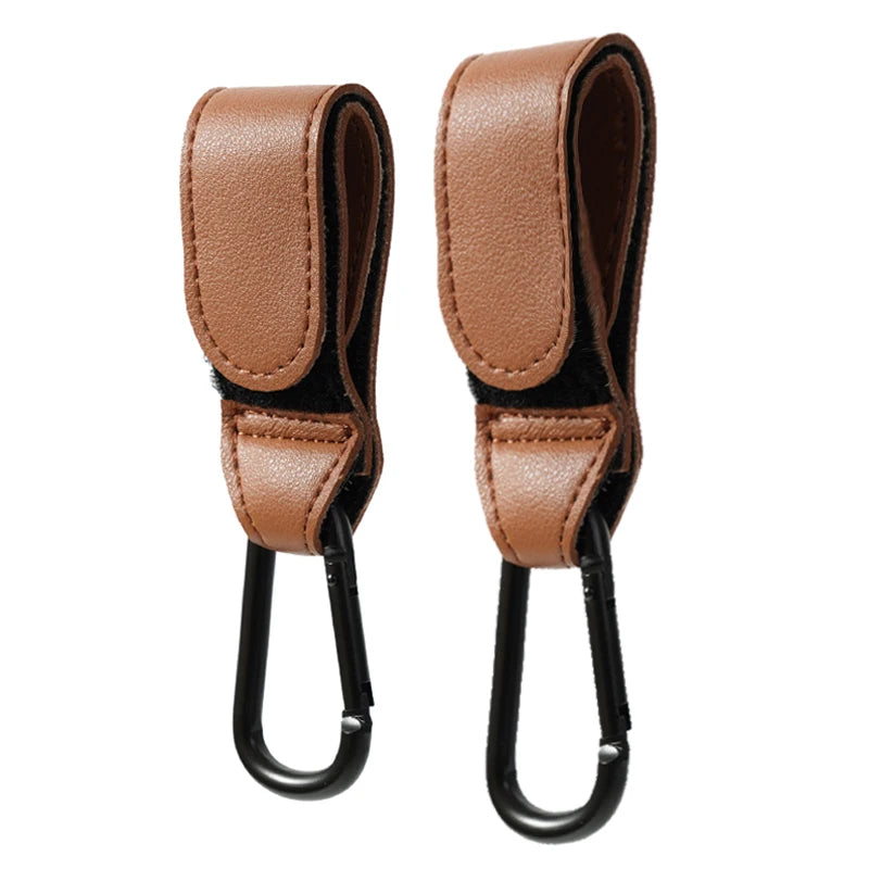 Stroller Hook PU Leather Pram Bag Hanger Organizer
