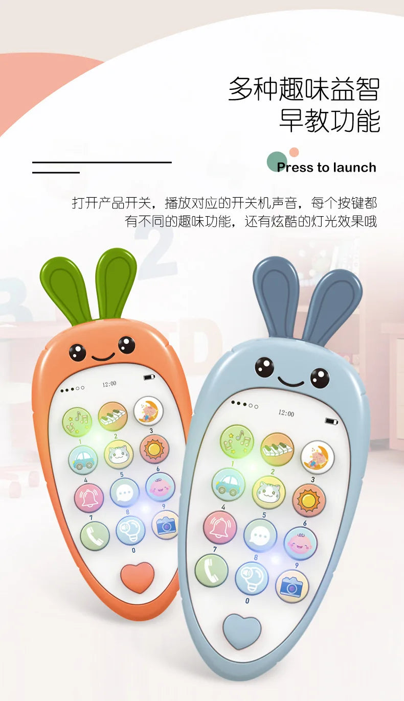 Baby Phone Toy with Music & Teether for Infants