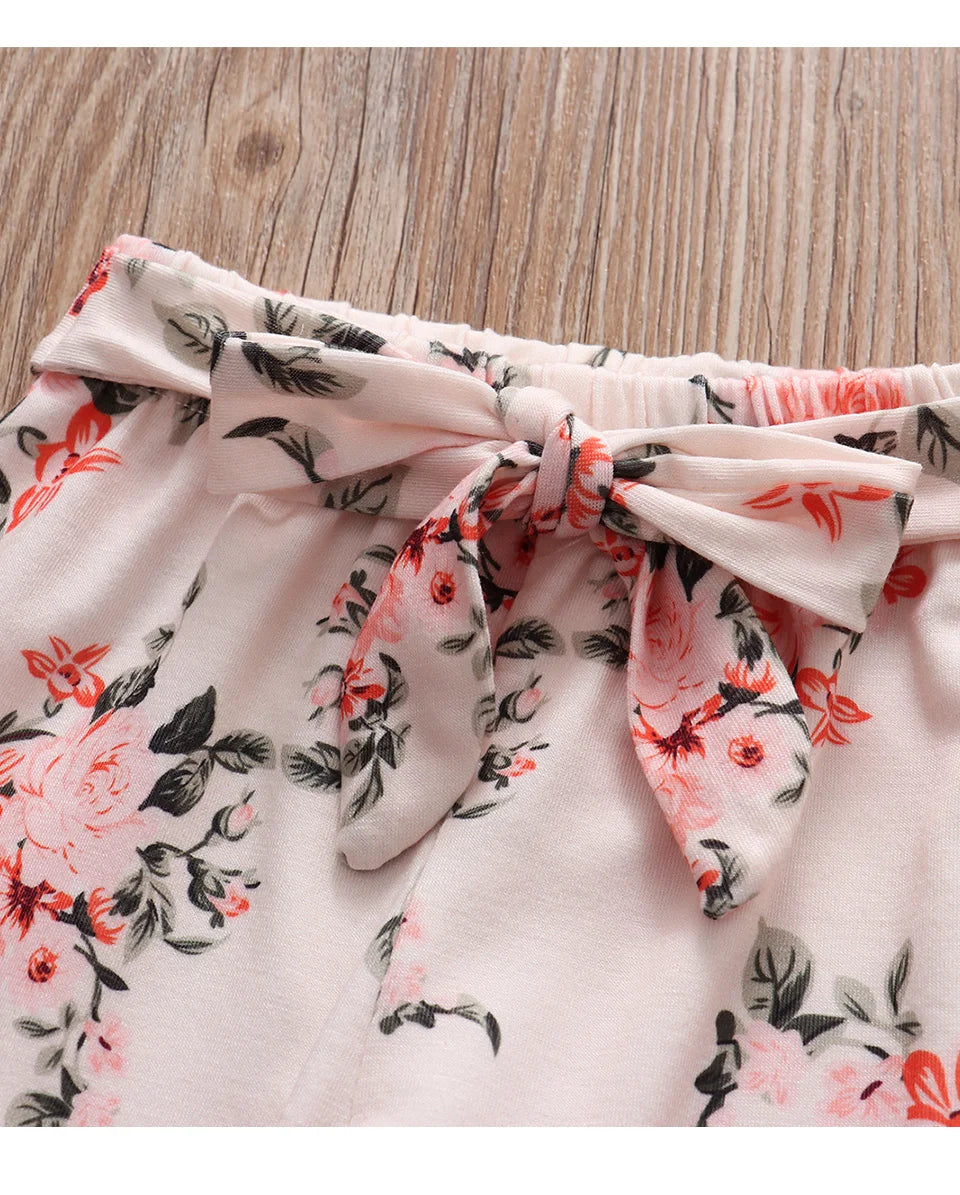Newborn Baby Girl Knit Long Sleeve Top & Floral Pants Set