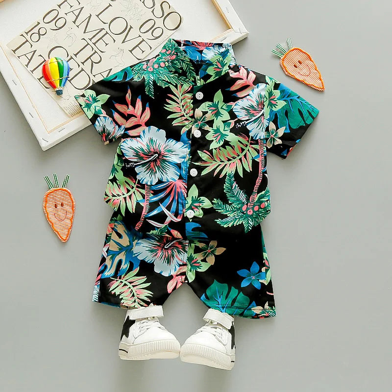 Baby Boy Beach Shirt & Shorts Summer Outfit Set 0-5Y