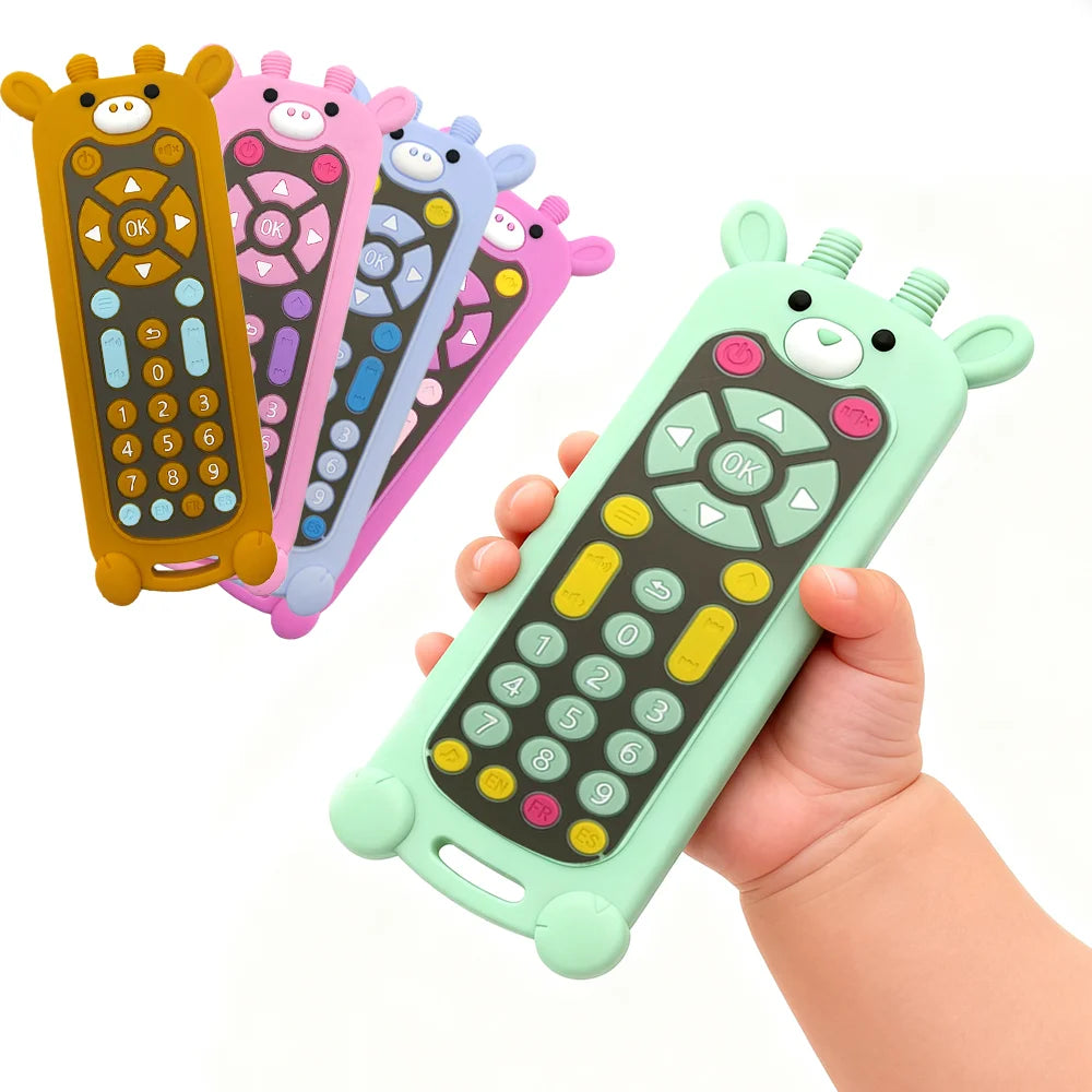Baby Teether Toy Realistic Cartoon Remote Control