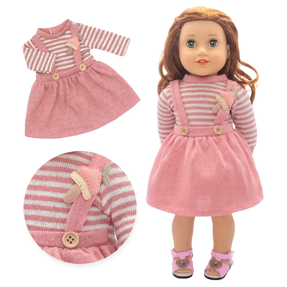 Baby Doll Outfits Set with Shoes for 13-18 Inch Dolls