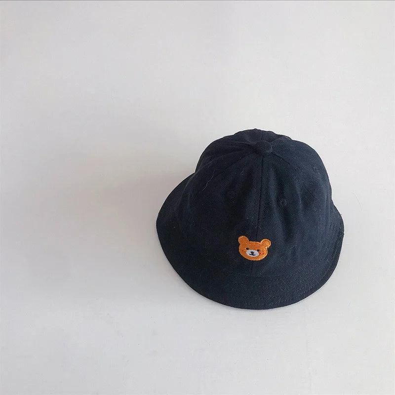 Cartoon Bear Baby Bucket Sun Hat Soft Cotton