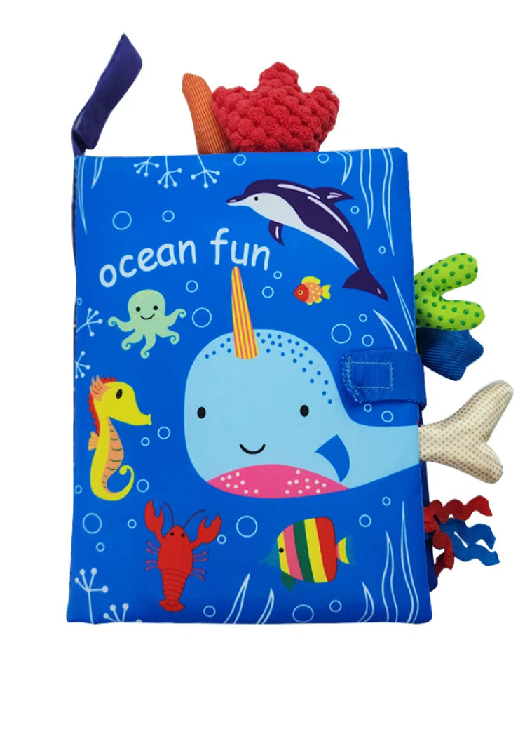 Interactive Cloth Book Rattle for Babies 0-36M