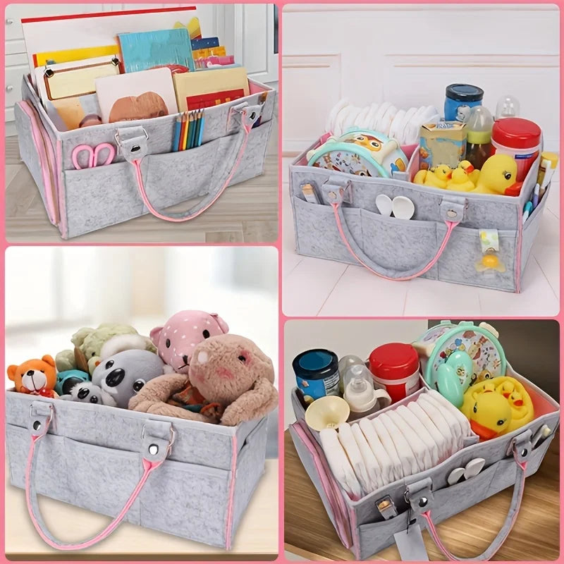 Baby Diaper Caddy Nursery Basket for Newborn Essentials