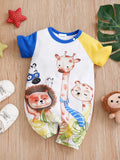 Newborn Cartoon Animals Jumpsuit | Colorful Unisex Baby Outfit