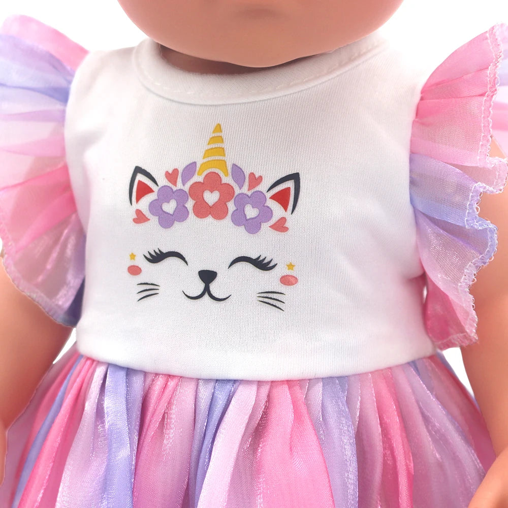 Baby Doll Outfits Set with Shoes for 13-18 Inch Dolls