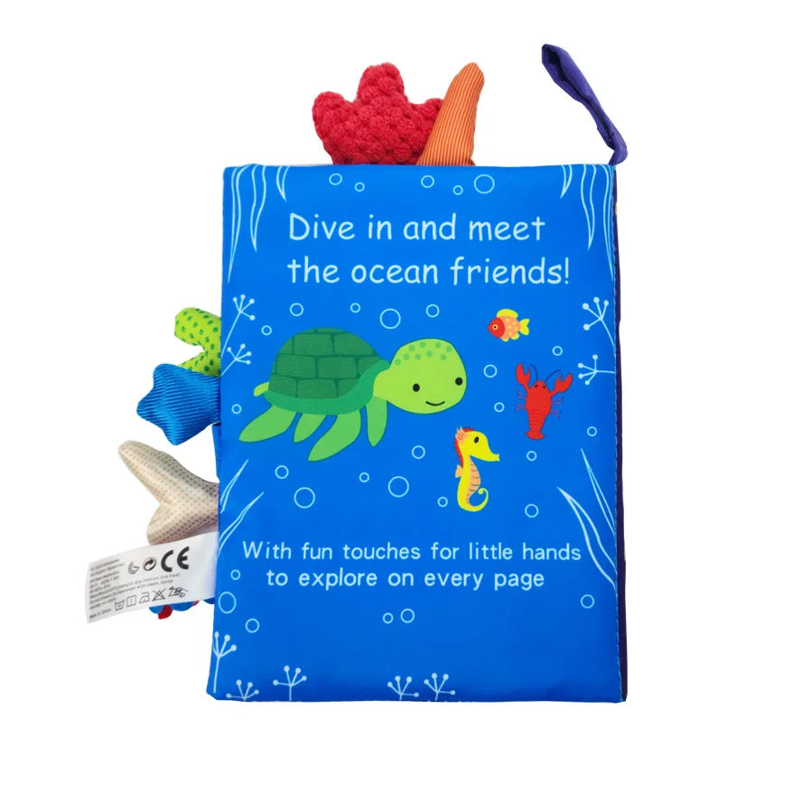 Interactive Cloth Book Rattle for Babies 0-36M